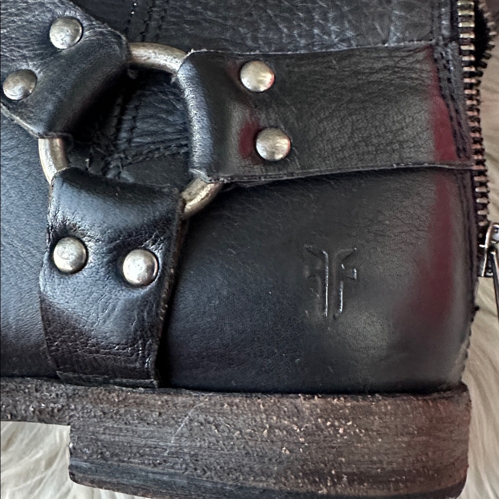 Frye Phillip Harness Tall Women's Leather Casual Dress Boots in Black Size 9.5 - Picture 10 of 10